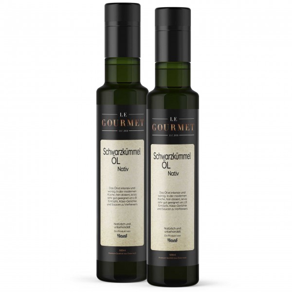 Schwarzkümmel Öl, kaltgepresst, 1 Liter (2x500ml)